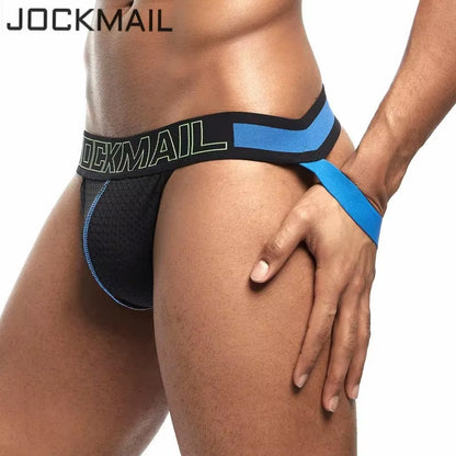 New Jocks Men Mesh Low Waist Sexy Men Underwear Briefs Gay Penis Pouch Wonderjock Bikini Underwear Man Jockstrap Thong