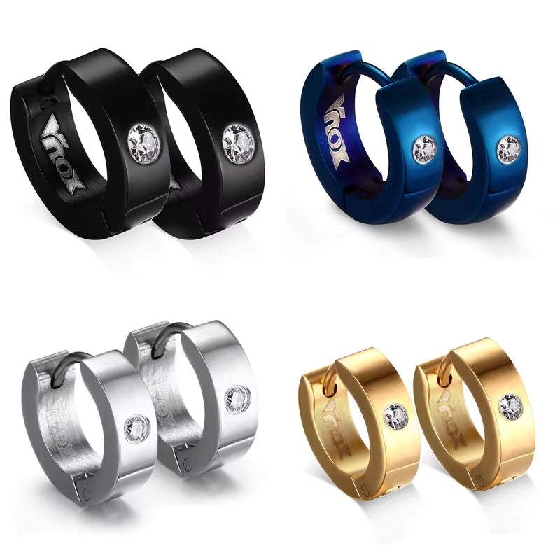Cute Hoop Earrings for Women Men Stainless Steel Ear Cuff Brincos Huggie Jewelry