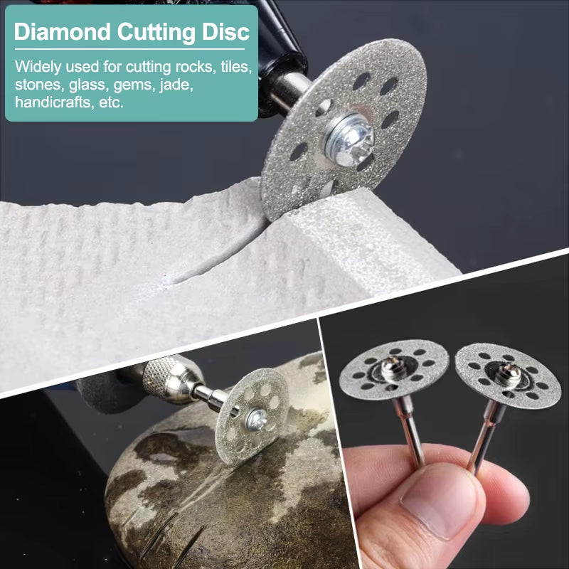 Diamond Saw Blade Diamond Cut off Disc for Dremel Rotary Tools 20Mm 22Mm 25Mm 30Mm with Mandrel Mini Cutting Disc