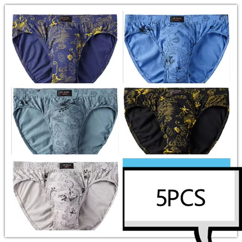 100% Cotton Briefs Mens Comfortable Underpants Man Underwear M/L/XL/2XL/3XL/4XL/5XL 5Pcs/Lot Free & Drop Shipping