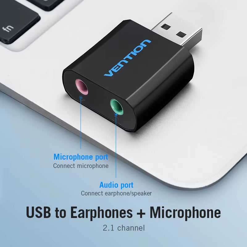 USB Sound Card USB Audio Interface External 3.5Mm Microphone Audio Adapter Sound Card for Laptop PS4 Headset Sound Card