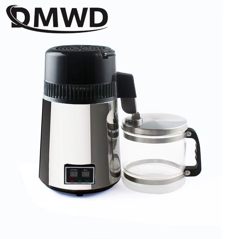 Pure Water Distiller 4L Dental Distilled Water Machine Filter Stainless Steel Electric Distillation Purifier Jug 110V 220V