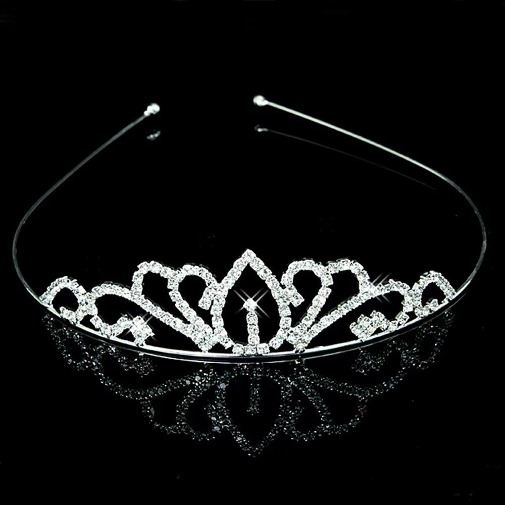 Princess Crystal Tiaras and Crowns Headband Kid Girls Love Bridal Prom Crown Wedding Party Accessiories Hair Jewelry