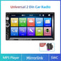 2 Din Car Radio 7" Bluetooth Stereo 2Din Video Multimedia Player Autoradio Touch Screen Auto Radio for Universal VW Kia