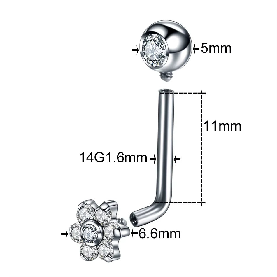 1PC G23 Titanium Opal Crystal Christina Vertical Hood Piercings Lip Rings Sexy Women Piercings Body Jewelry 14G