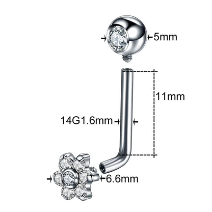 1PC G23 Titanium Opal Crystal Christina Vertical Hood Piercings Lip Rings Sexy Women Piercings Body Jewelry 14G