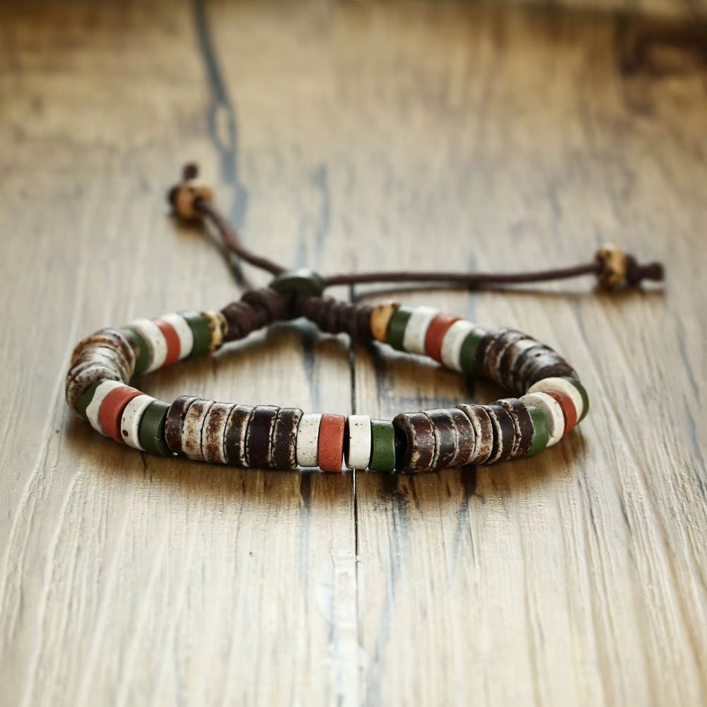 Holiday Natural Stone Beaded Bracelets for Men Women Adjustable Length Multi Color Beads Casual Male Jewelry Rope Pulseira
