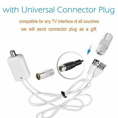 Antenna TV Digital Antena HDTV 4K Interior Indoor Signal High Range Amplified Booster Satellite Receiver Mini 5000 Miles Aerial