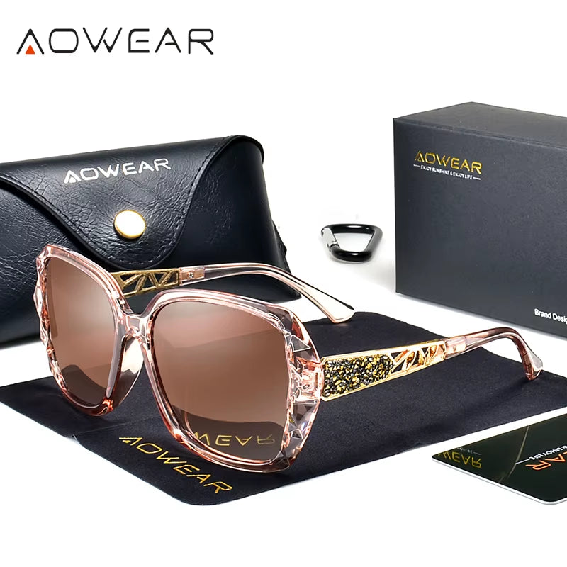 Women'S Luxury Gradient Oversized Sunglasses Women Polarized Square Vintage Sun Glasses Ladies Diamond Shades Gafas De Sol Mujer