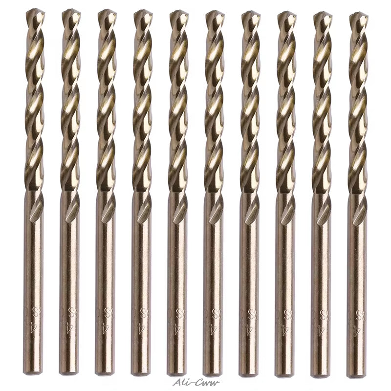 10Pcs 1-5Mm M35 round Shank Hss-Co Cobalt Twist Drill Spiral Drill Bit