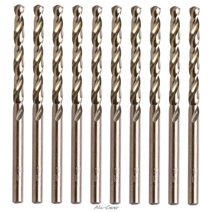 10Pcs 1-5Mm M35 round Shank Hss-Co Cobalt Twist Drill Spiral Drill Bit