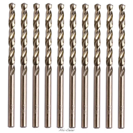 10Pcs 1-5Mm M35 round Shank Hss-Co Cobalt Twist Drill Spiral Drill Bit