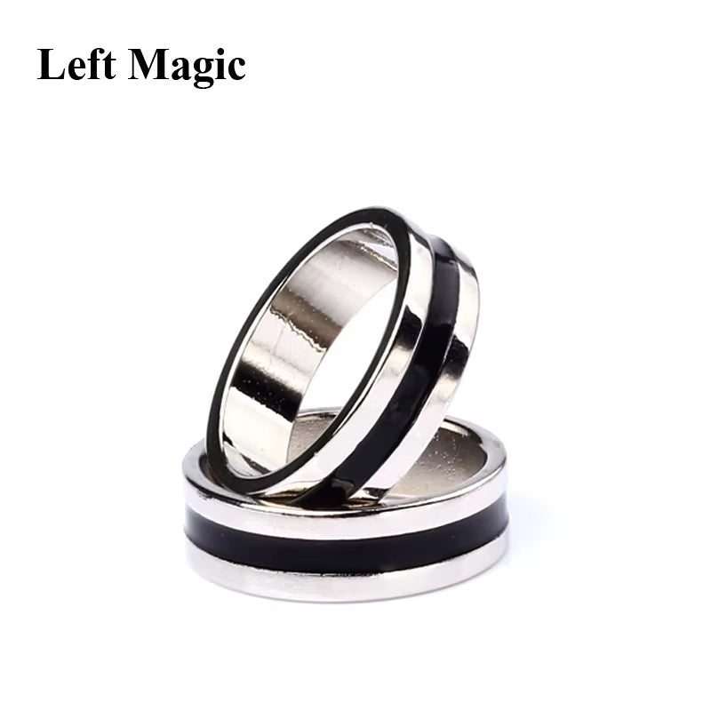 1 Pcs Hot Strong Magnetic Magic Ring Silver and Black Magician Ring Coin Magic Magic Tricks for Magic Show Close up Magic B1024