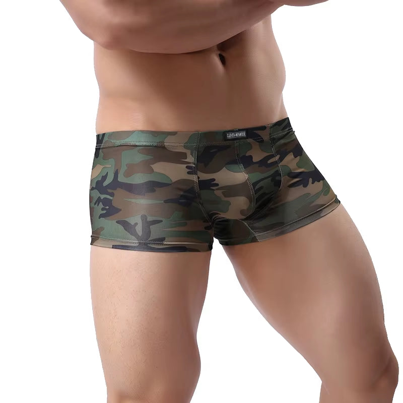 Men Sexy Underwear Boxers Man Underpants Military Boxer Shorts U Convex Pouch Underpants Camouflage Panties Trunks