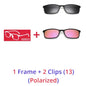 Polarized Sunglasses Men Women 5 in 1 Magnetic Clip on Glasses TR90 Optical Prescription Eyeglass Frames Magnet Clips