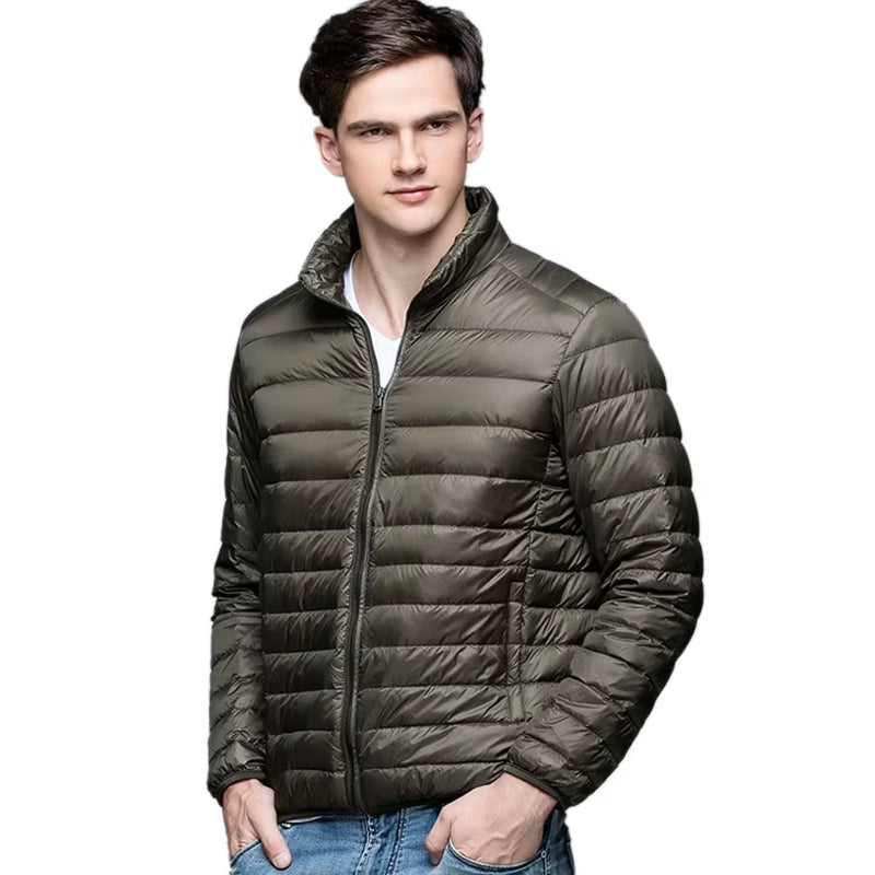 New Autumn Winter Man 90% Duck down Jacket Ultra Light Thin S-3XL Spring Jackets Men Stand Collar Outerwear Coat