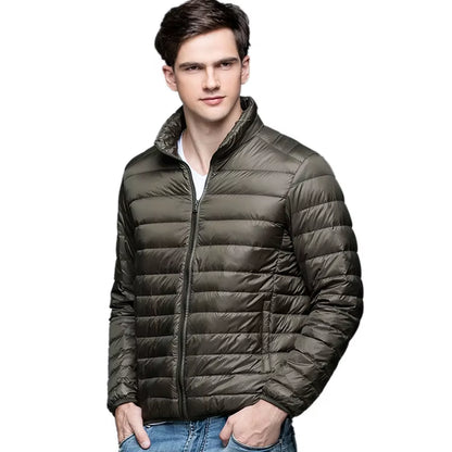 New Autumn Winter Man 90% Duck down Jacket Ultra Light Thin S-3XL Spring Jackets Men Stand Collar Outerwear Coat