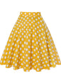 2025 Summer Midi Skirt Runway Vintage Rockabilly Sundress Red Womens Sexy Pinup 50S Cotton Polka Dot Pattern Skater Streetwear