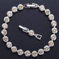 Pera Gorgeous Design Gold Color round Shape Purple Cubic Zirconia Stone Charm Link Bracelets Wedding Jewelry for Women B020