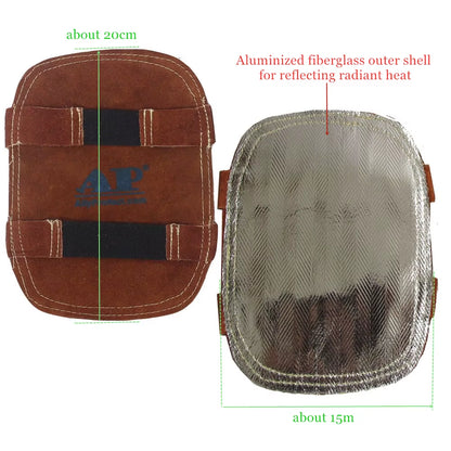 Welding Gloves' Cover High Heat Protection Aluminized & Cowhide Leather anti Flame Stitching Welder Pad