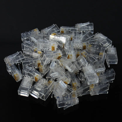 20/50/100PCS RJ45 Ethernet Cables Module Plug Network Connector RJ-45 Crystal Heads Cat5 Cat5E Gold Plated Network Cable