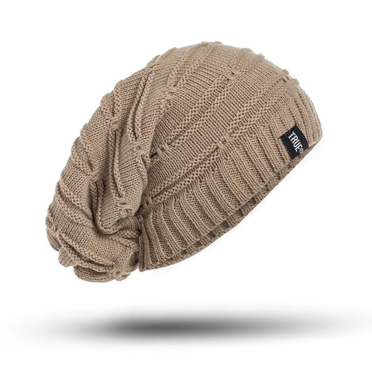 New True Letter Winter Hat Long Size Knitted Cap High Quality Casual Beanies for Men & Women Solid Bonnet Cap