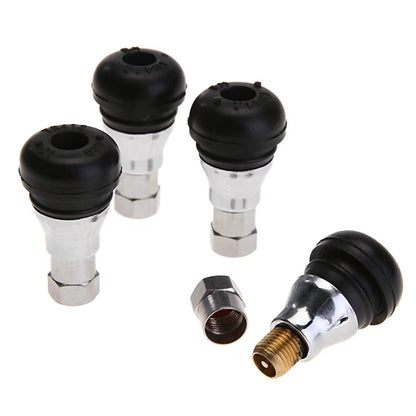 4Pcs/Lot Tire Valve Car Chrome Rubber Tubeless Wheel Tyre Tire Valve Stem Cap Covers Suitable for Standard 11Mm Rim Hole