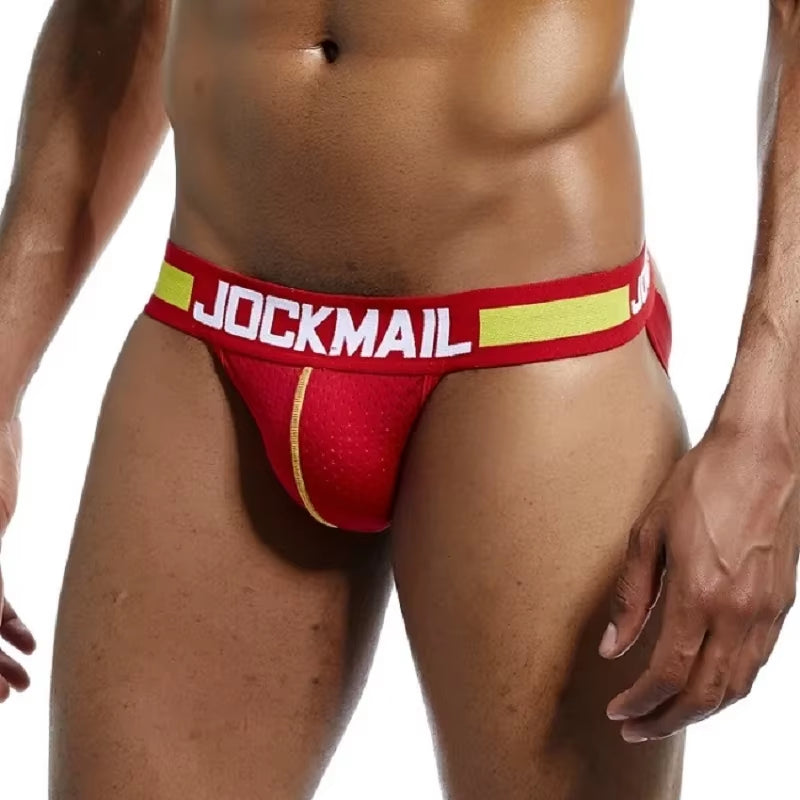 New Jocks Men Mesh Low Waist Sexy Men Underwear Briefs Gay Penis Pouch Wonderjock Bikini Underwear Man Jockstrap Thong