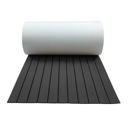 580X2400X5Mm EVA Foam Faux Teak Boat Decking Mat Brown Deck Sheet Yacht Flooring anti Skid Mat Self Adhesive Vehicle Pad