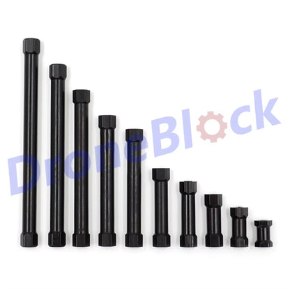 8PCS M3 Aluminum Standoff Hex Spacer Column Black round Section Lightweight Knurled DIY FPV Quadcopter Drone Multirotor RC