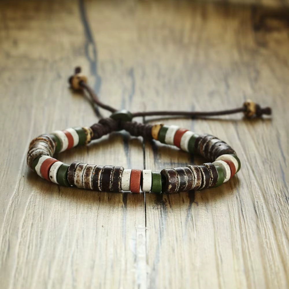 Holiday Natural Stone Beaded Bracelets for Men Women Adjustable Length Multi Color Beads Casual Male Jewelry Rope Pulseira