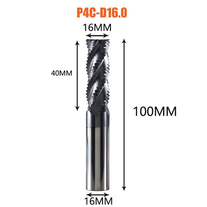 Solid Carbide Roughing End Mill 4 Flute CNC Milling Cutter Bits Router Bit for 50 Hrc Metal Roughing Machining 6Mm to 20Mm