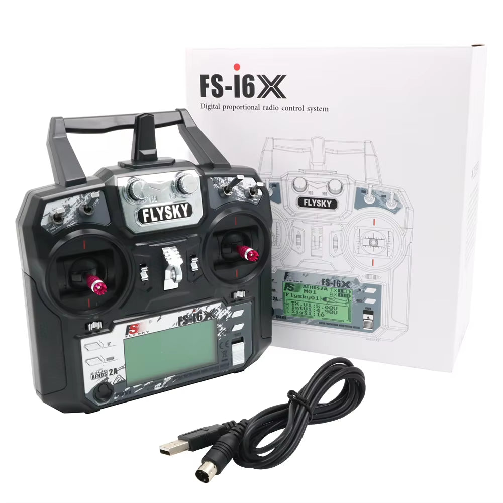 Original Flysky Fs-I6X 10CH 2.4Ghz AFHDS 2A RC Transmitter with Fs-Ia6B Fs-Ia10B FS-X6B FS-A8S Receiver for Rc Airplane Drone