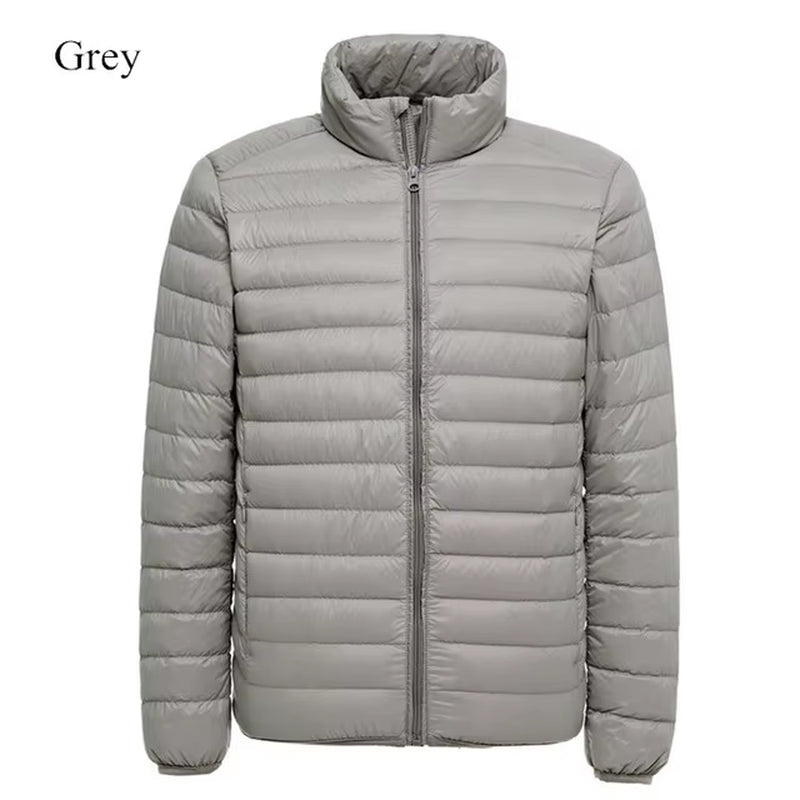 Men'S Lightweight Water-Resistant Packable Puffer Jacket 2023 New Arrivals Autumn Winter Male Fashion Stand Collar down Coats