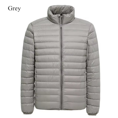 Men'S Lightweight Water-Resistant Packable Puffer Jacket 2023 New Arrivals Autumn Winter Male Fashion Stand Collar down Coats