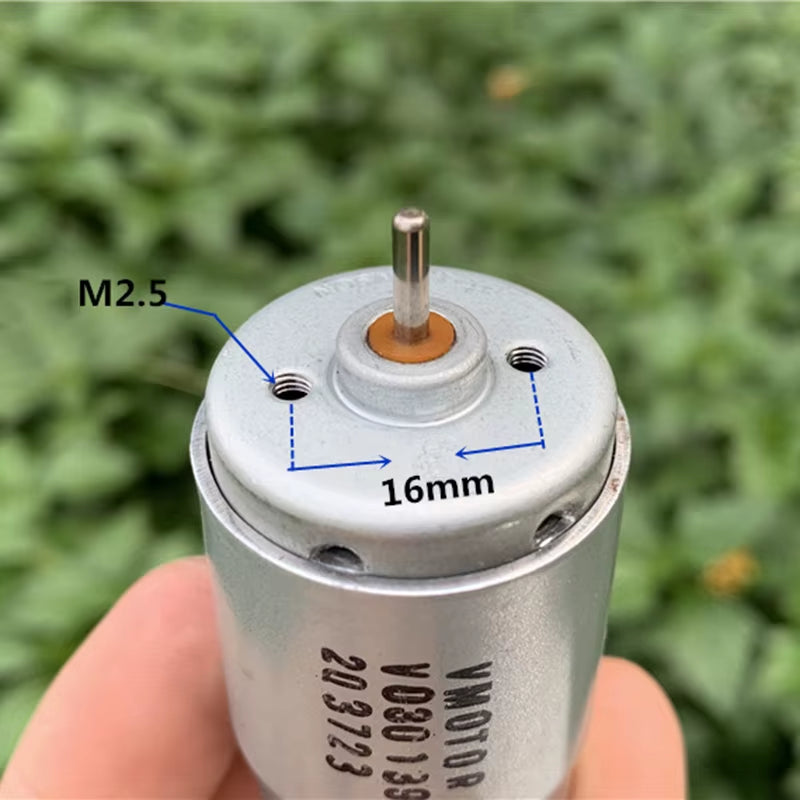 JOHNSON Vmotor Mini RS-395 Electric Motor Engine DC 6V 12V 18V 24V 10500RPM High Large Torque Motor Dual 2.3Mm Shaft Double Axis