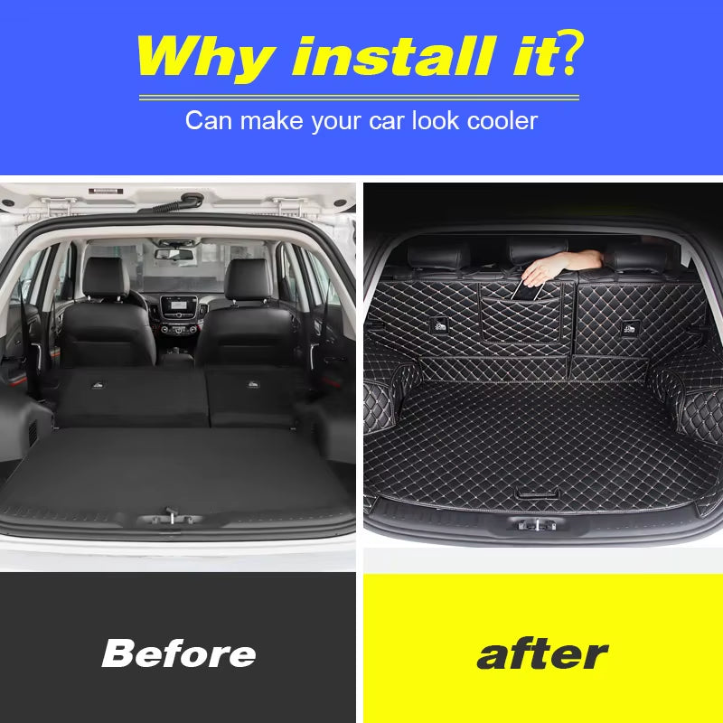 Car Trunk Mat Dustproof Rear Cargo Liner Pad Interior Deccor Protection Accessories PU Leather Carpet for Changan CS55 2020-2017