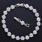 Pera Gorgeous Design Gold Color round Shape Purple Cubic Zirconia Stone Charm Link Bracelets Wedding Jewelry for Women B020