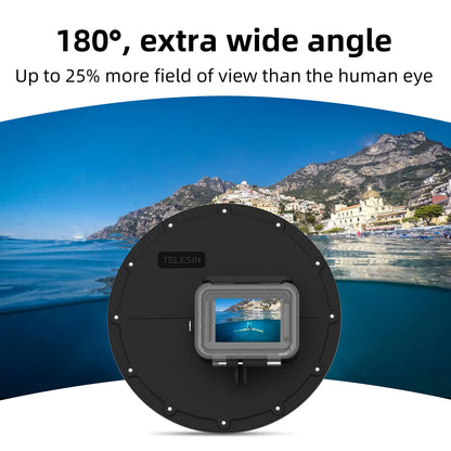 TELESIN 6'' Dome Port 30M Waterproof Case Housing for  Hero 9 10 11 12 13 Trigger Dome Cover Lens Accessories
