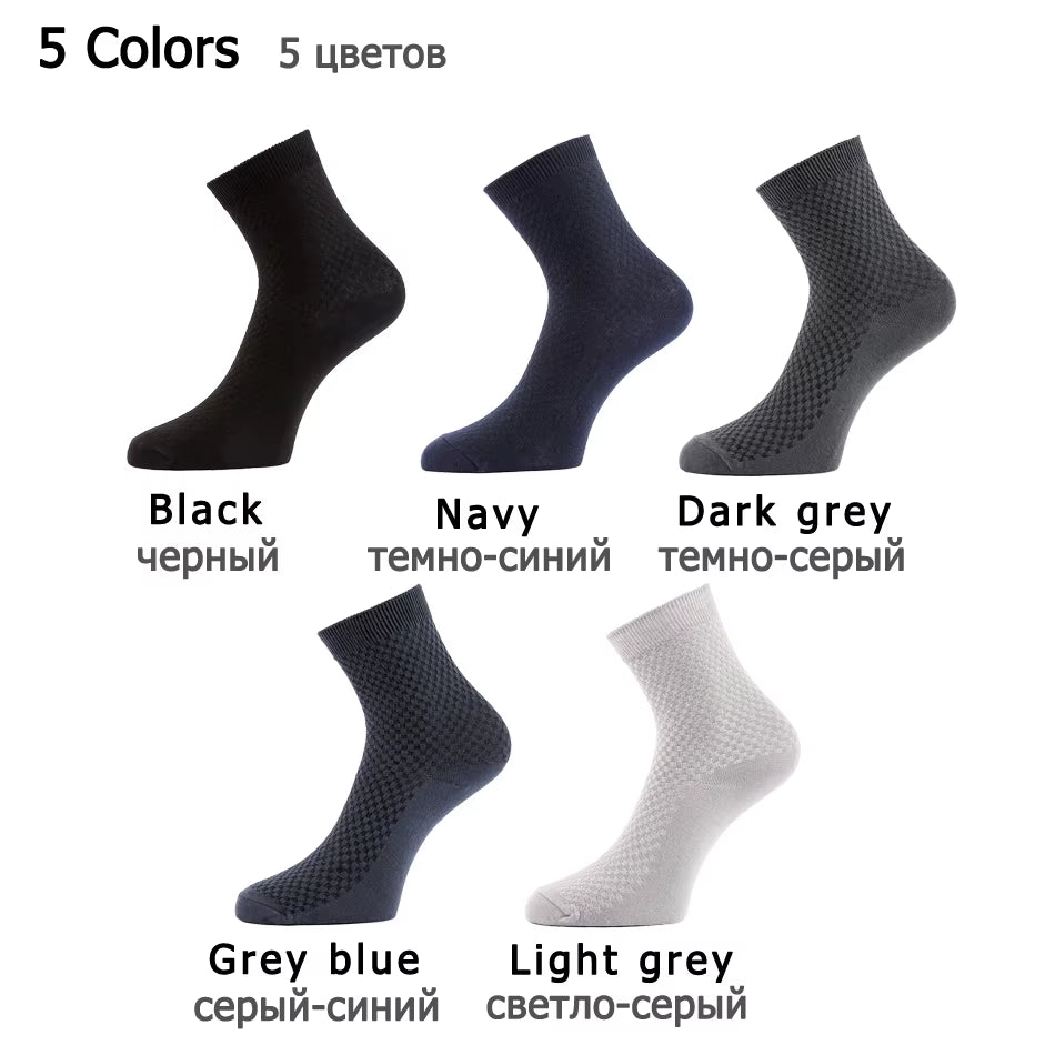 10 Pairs High Quality Bamboo Fiber Men'S Socks Business Breathable Deodorant Compression Socks Men Long Big Size EUR 38-46