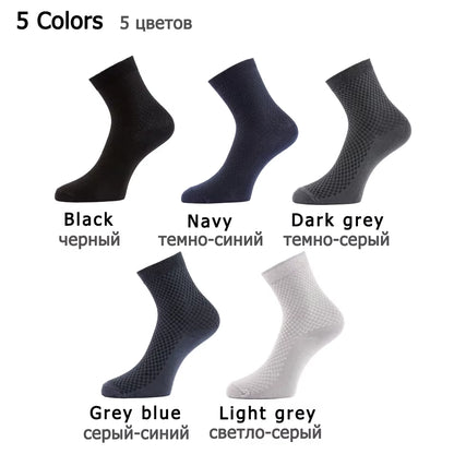 10 Pairs High Quality Bamboo Fiber Men'S Socks Business Breathable Deodorant Compression Socks Men Long Big Size EUR 38-46
