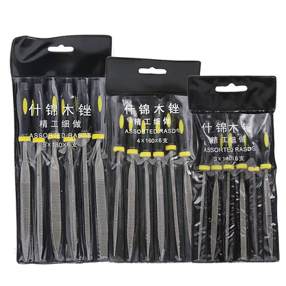 6Pcs Mini Wood Rasp Assorted Files Set Carpentry Filing Tool 5X180Mm 4X160Mm 3X140Mm