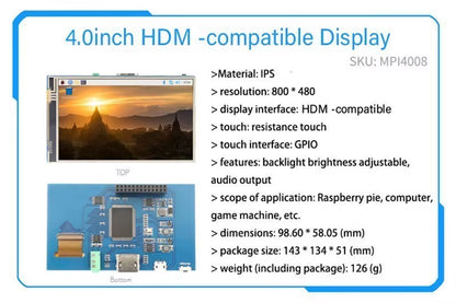 2.4/2.8/3.2/3.5/5/7/10.1 Inch Touch LCD Display Module Support for Raspberry Pi 3B+ 4 B