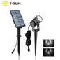 T-SUN LED Landscape Solar Spotlights Waterproof Outdoor Solar Lights Auto ON/OFF Solar Wall Lights for Garden Driveway Pathway