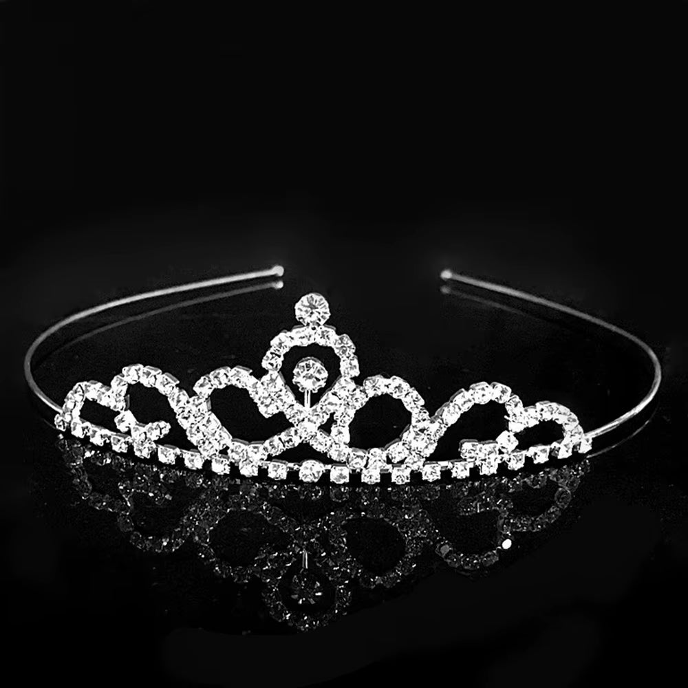 Princess Crystal Tiaras and Crowns Headband Kid Girls Love Bridal Prom Crown Wedding Party Accessiories Hair Jewelry
