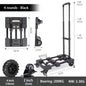 Trolley with Brakes Cargo Trolley Car Home Portable Trolley Foldable Outdoor Small Trailer Six Wheels