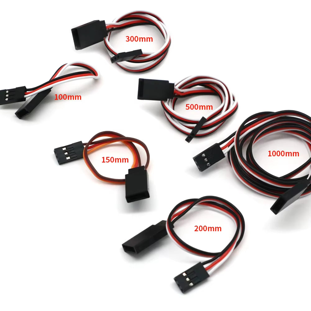 10Pcs/Lot 10Cm 15CM 30CM 50CM 100CM RC Servo Extension Cord Cable Wire 150Mm Lead JR Wholesale