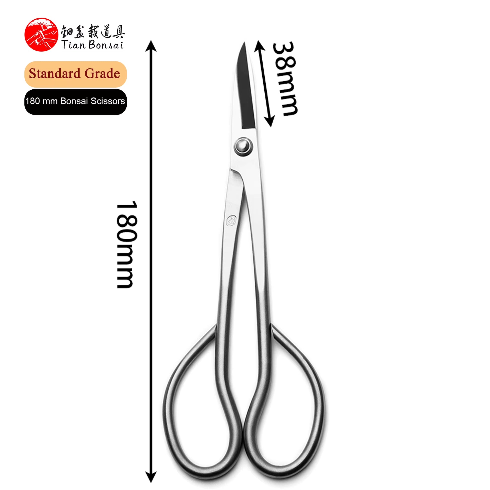 Standard Grade 180 Mm Long Handle Bonsai Scissors 3Cr13 Alloy Steel Bonsai Tools