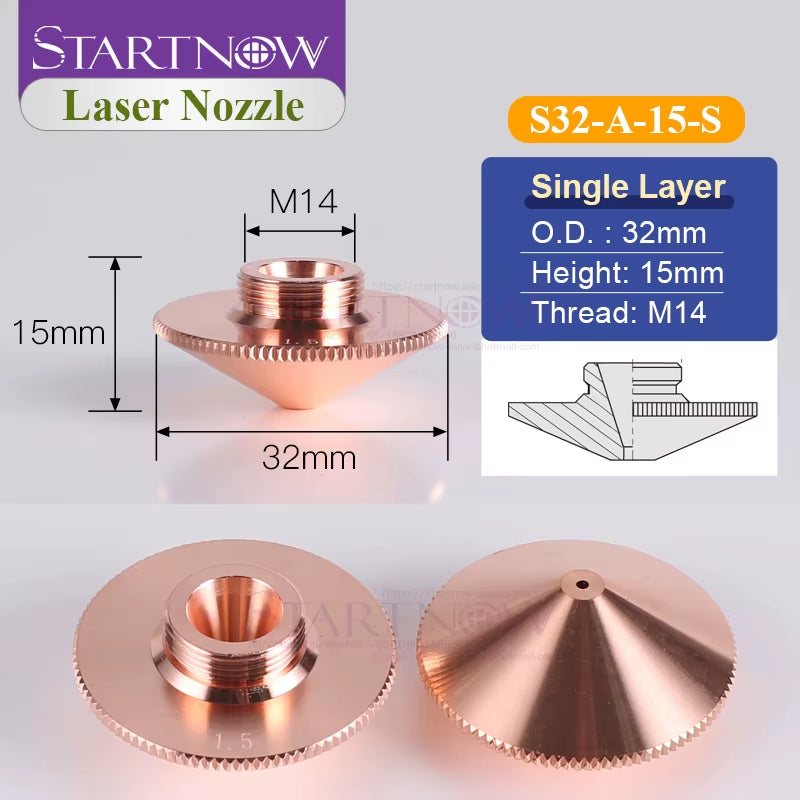 OEM Fiber Cutting Nozzle Laser for Raytools Laser Welding Cutter Head Holder D32Mm Double Layer Chrome Plated