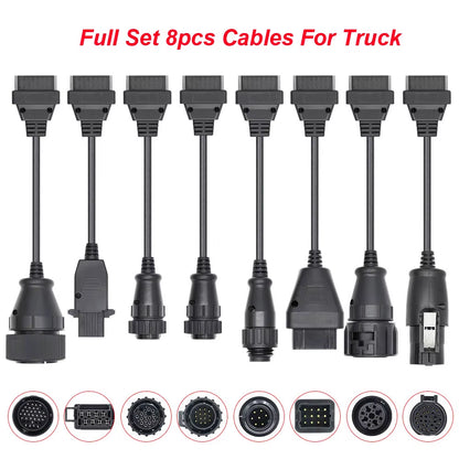 Full Set 8 Pcs Car Truck Converter for Scania 16Pin Male to Female OBD 2 OBD2 Car Auto Connector Extension Cable